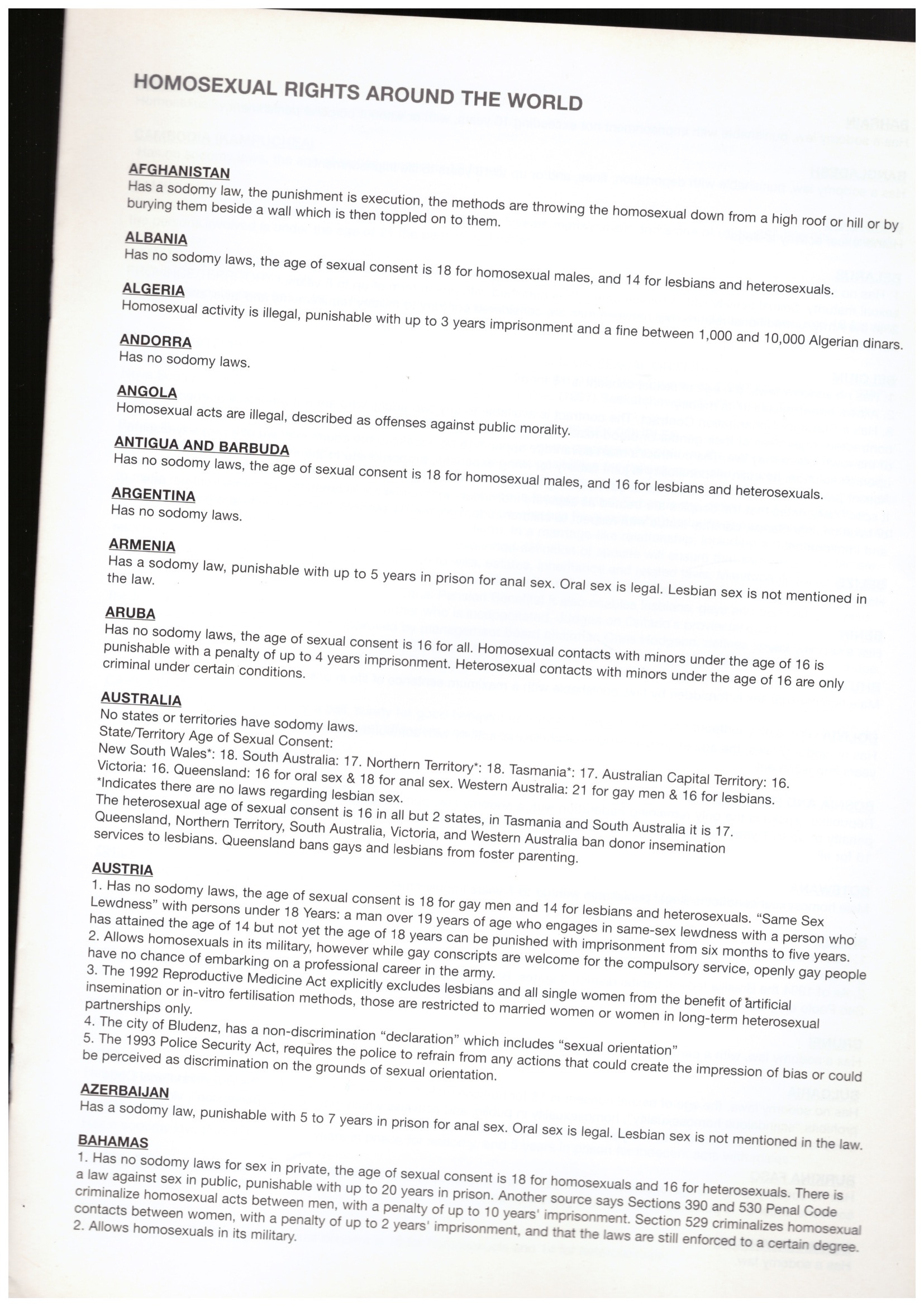 OLESEN, Henrik - Homosexual Rights Around the World